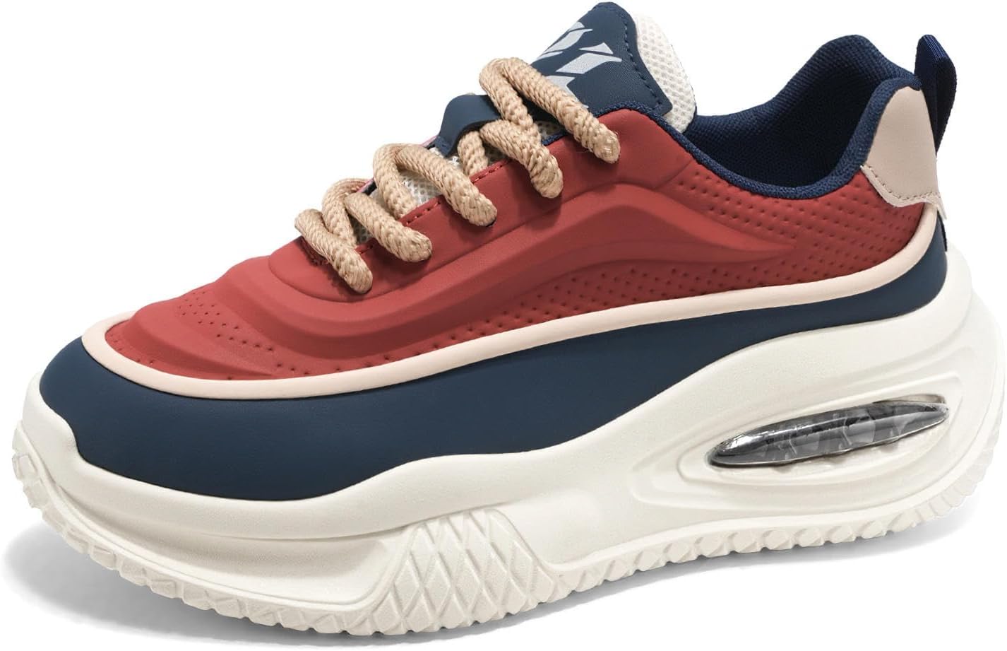 

Мужские кроссовки Exusiai с массивной подошвой, модные, дышащие, нескользящие, для ходьбы, занятий спортом, школы, тенниса и путешествий, красный