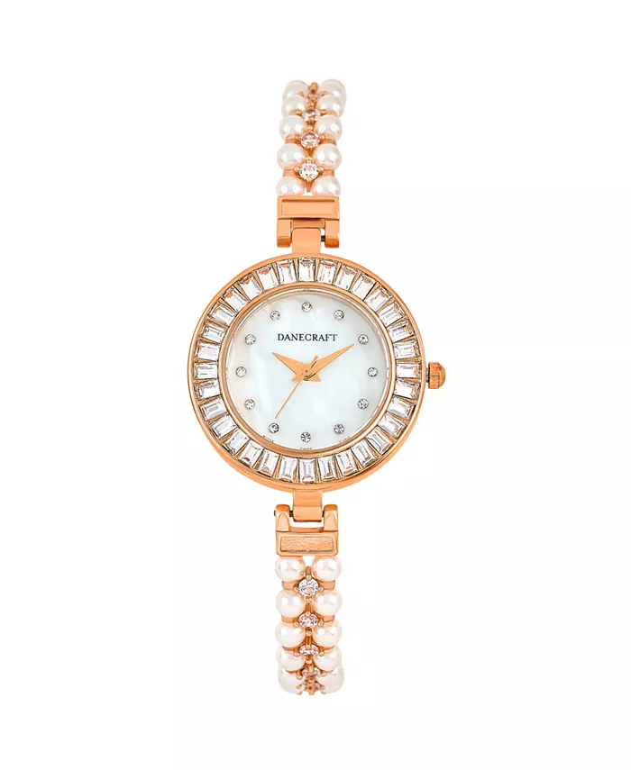 

Женские аналоговые часы с позолотой 18K розового золота Danecraft