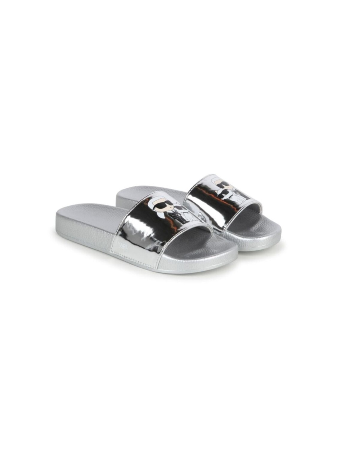 

Karl Lagerfeld Kids шлепанцы Ikonik Karl & Choupette с логотипом, серебристый