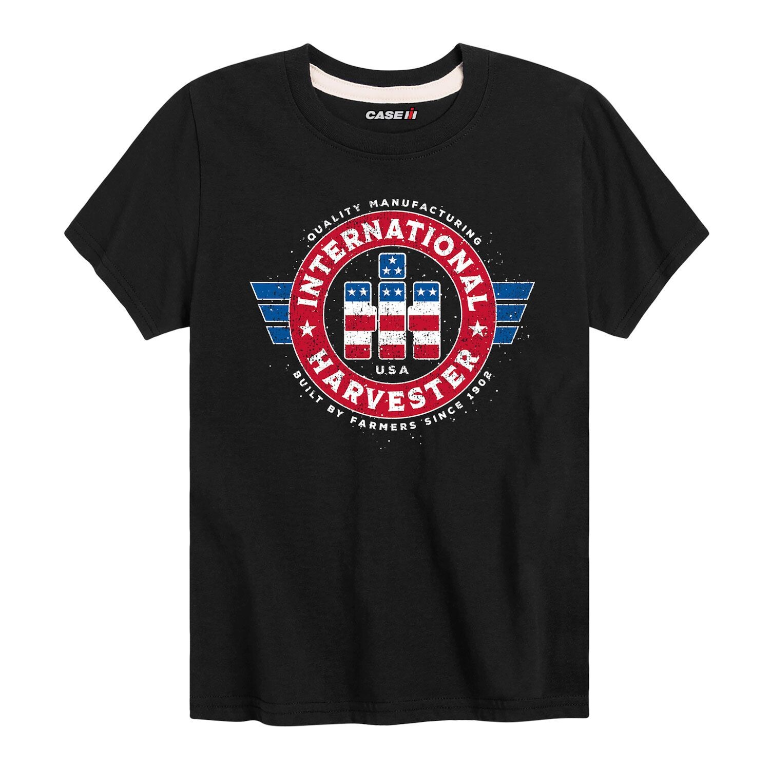

Футболка Case IH Americana Badge с графическим рисунком для мальчиков 8–20 лет Licensed Character, черный