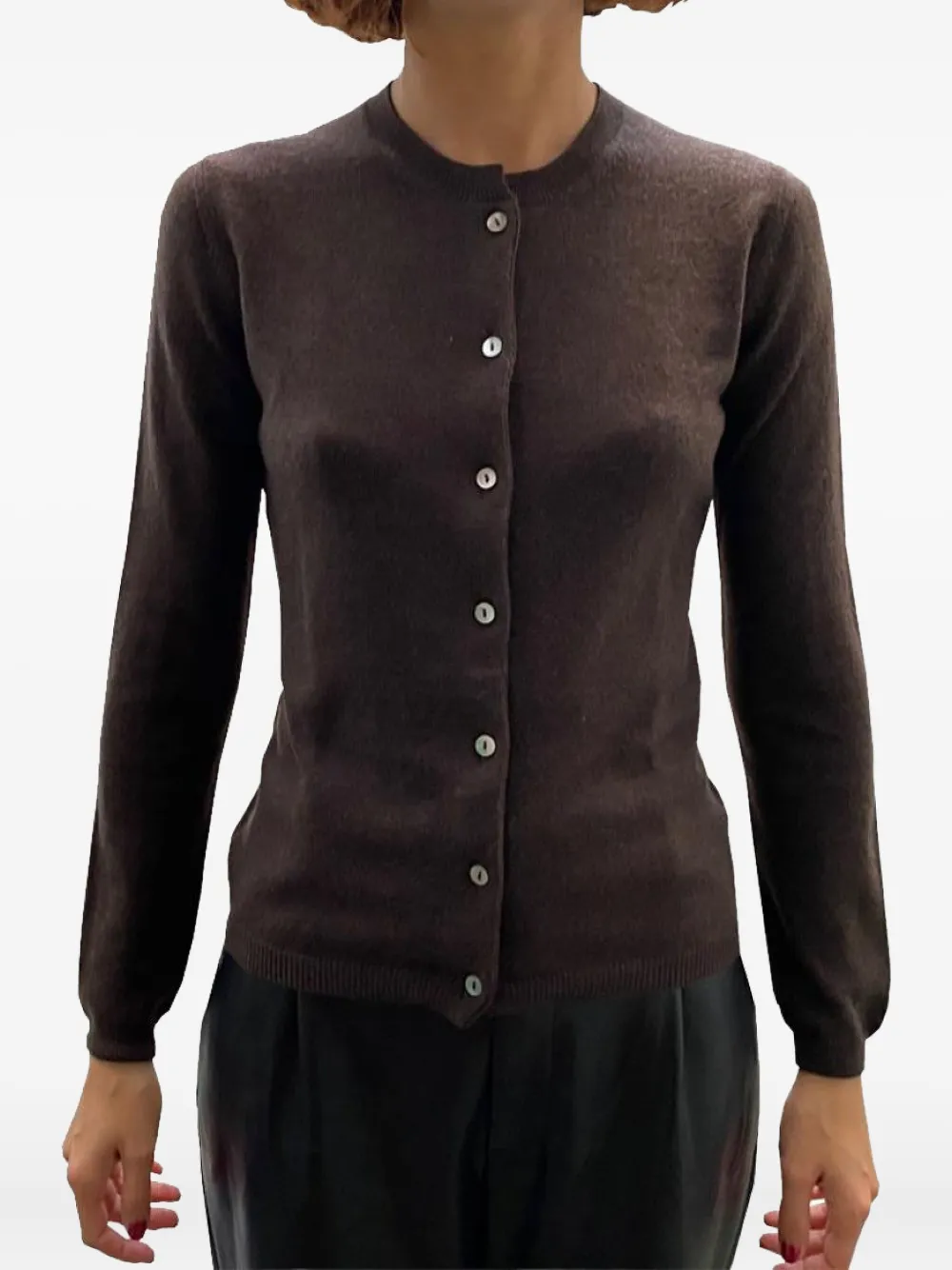 

Кашемировый кардиган на пуговицах La Rose, коричневый