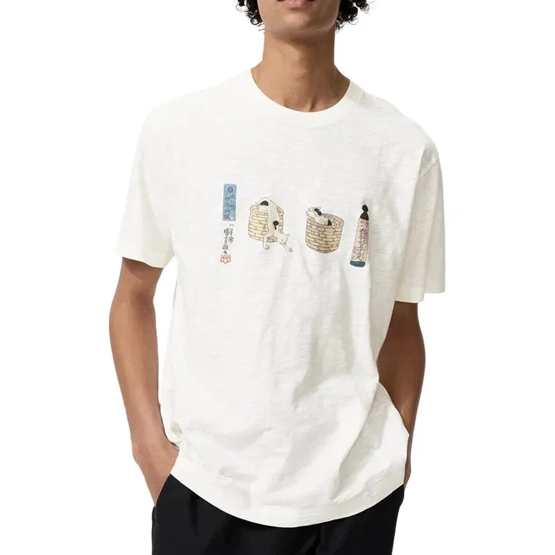 Футболка x BOSHIDUNMEISHUGUAN, LIANMINGKUAN SS26 Unisex UNIQLO, Ivory — фото 3