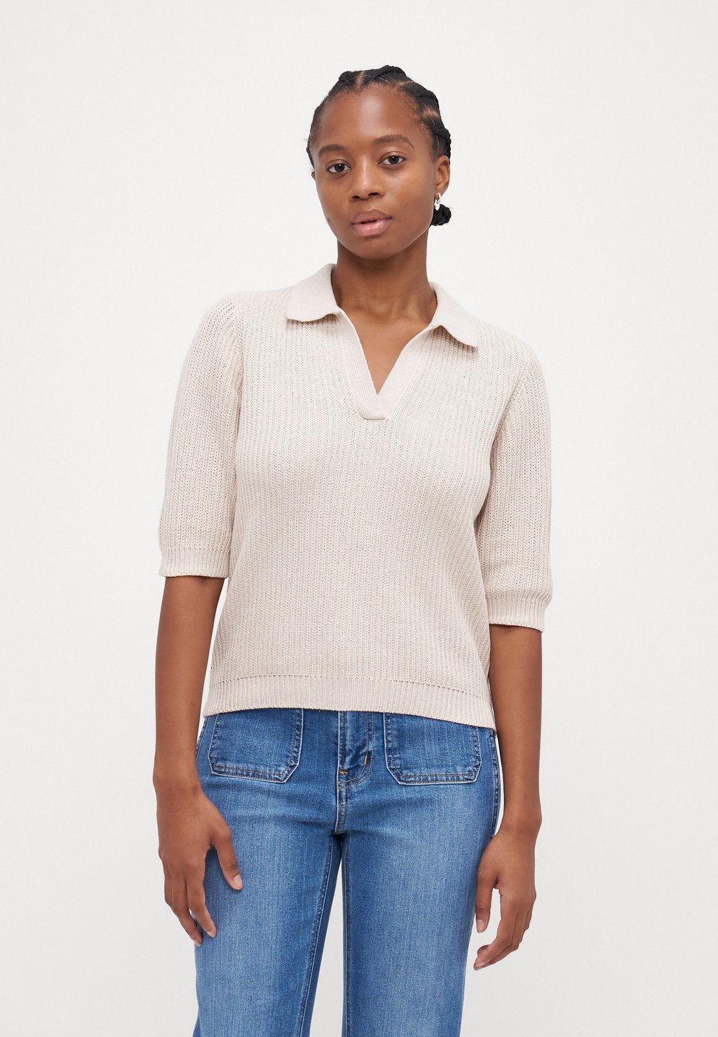

Поло VMLUX 2/4 Vero Moda Petite, слоновая кость