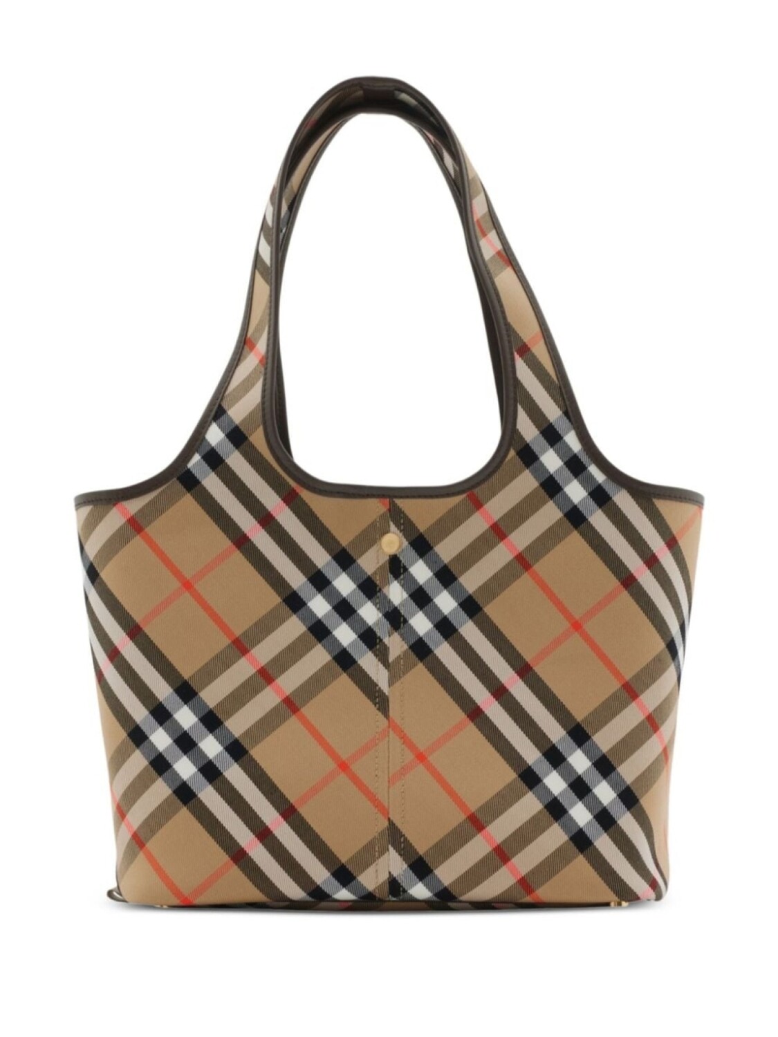 Маленькая сумка-тоут Burberry в клетку, нейтральный цвет — фото 4