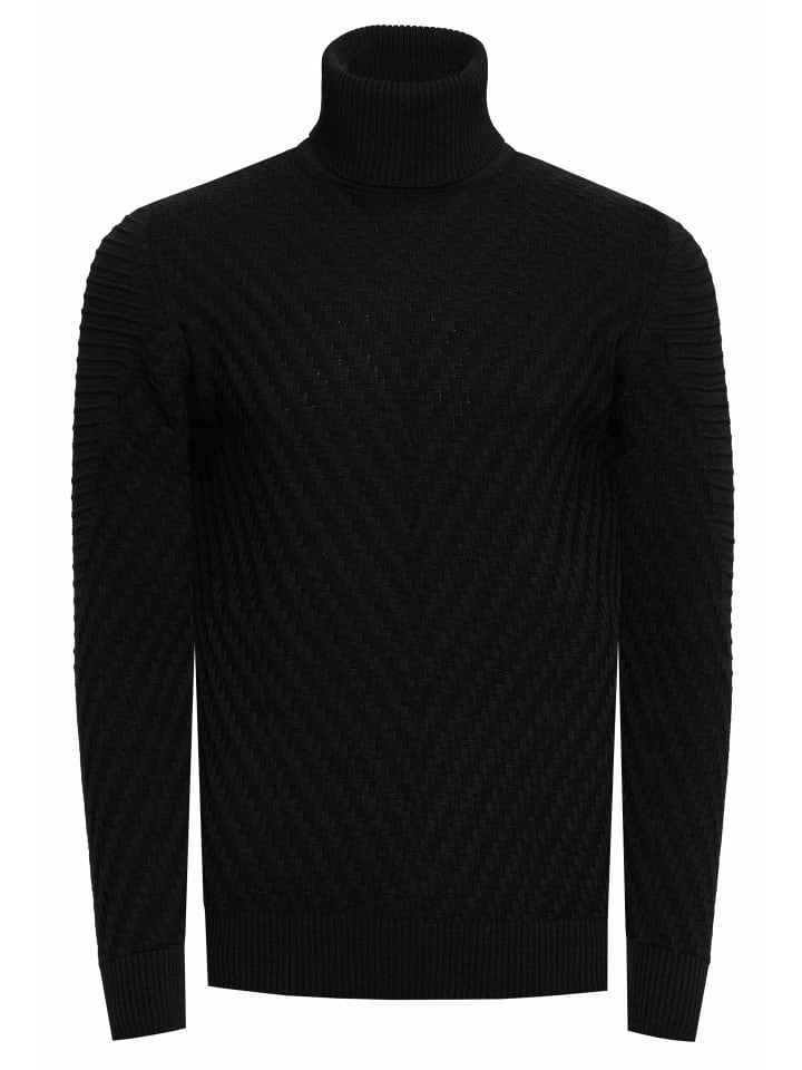 

Rusty Neal Тонкий вязаный свитер с V-образным вырезом и высоким воротником, черный