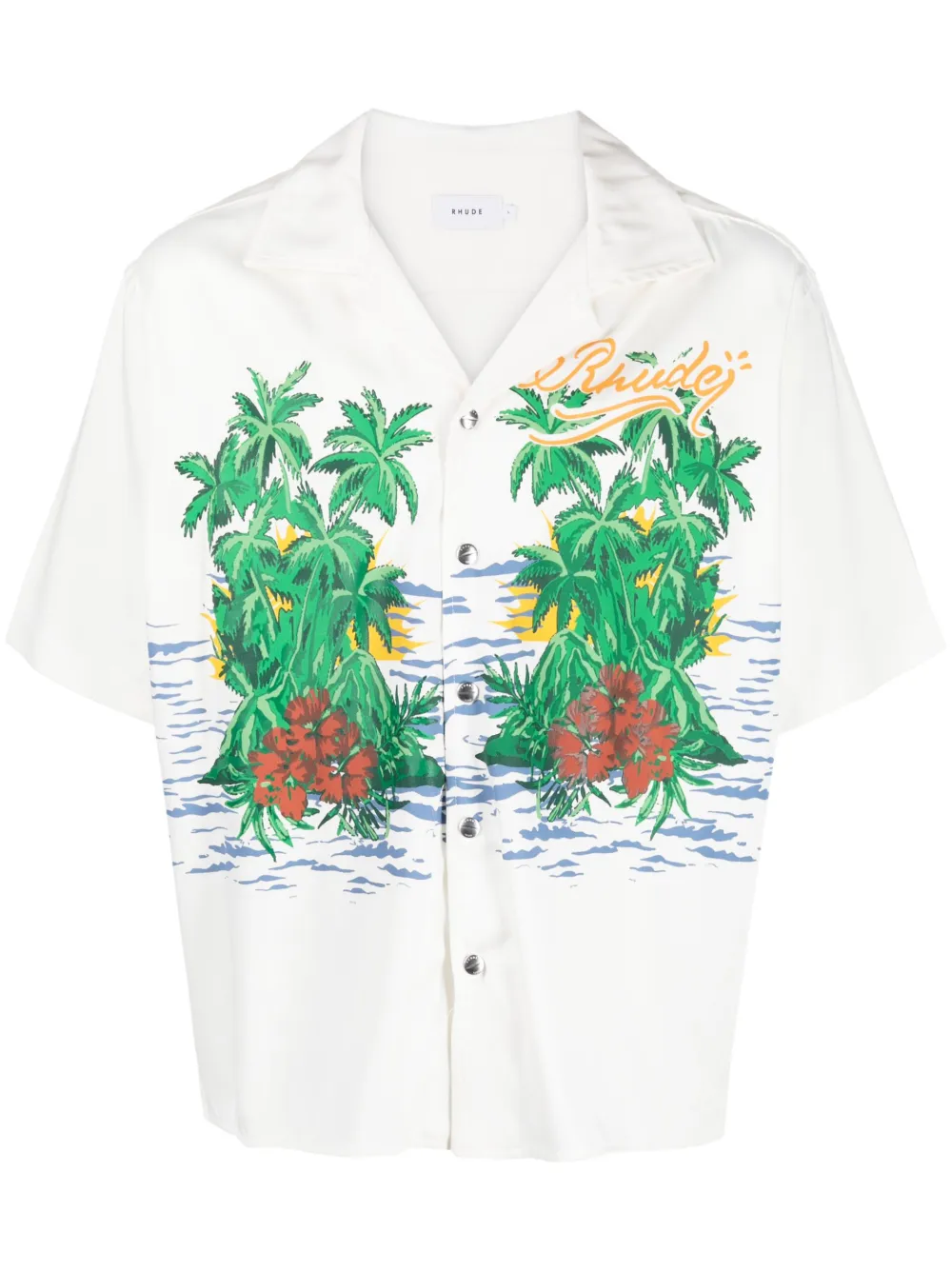 

Рубашка Palmas Snap с короткими рукавами RHUDE, нейтральный
