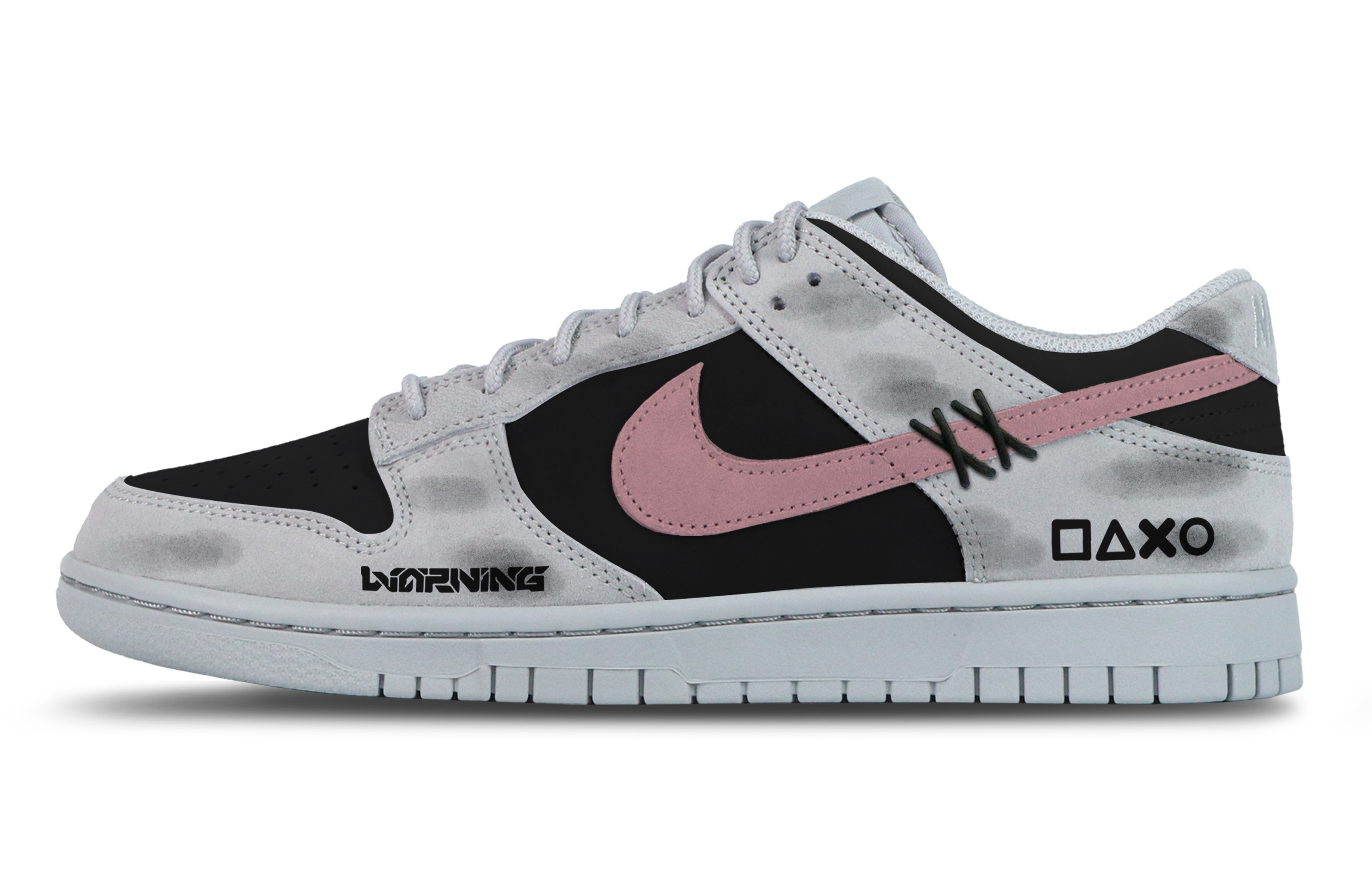 

Nike Дунки устойчивые к истиранию лоу-топ скейтборд обувь унисекс Black Gray Pink