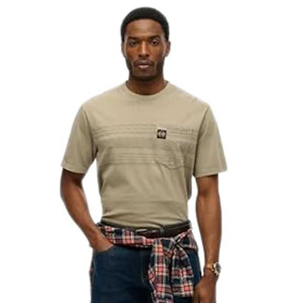 

Футболка с коротким рукавом Superdry Contrast Stripe, бежевый