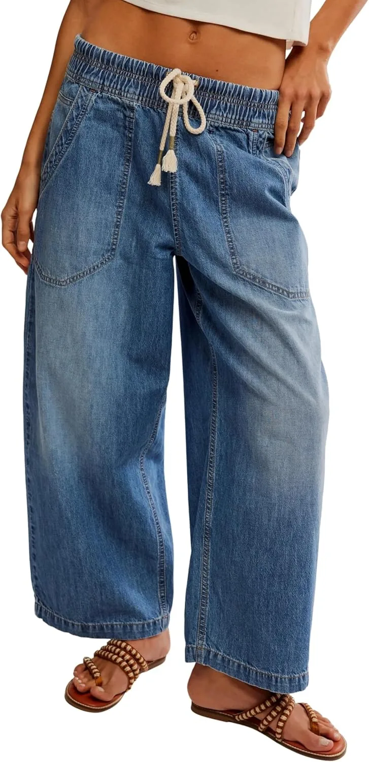 

Джинсы Majdan Wide Leg для женщин Casual Relaxed Cropped