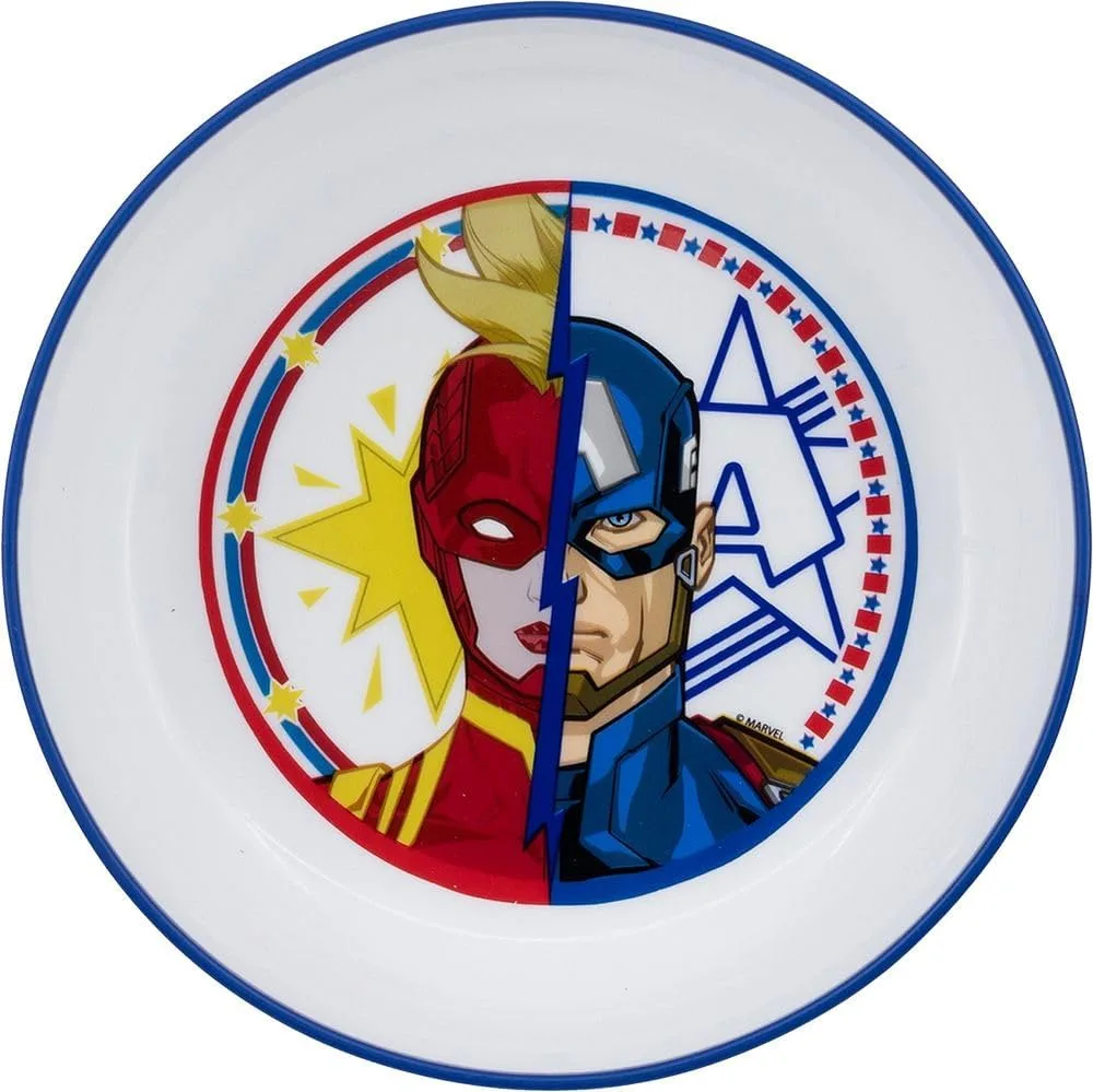 TataWay in viaggio si cresce Marvel Avengers Captain America Captain Marvel Blue White пластиковая миска с противоскользящим основанием Stor — фото 4