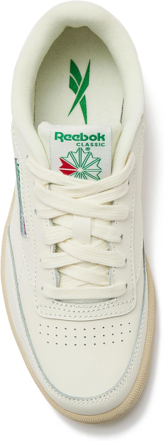Кроссовки Reebok Club C для девочек и мальчиков, унисекс, для малышей, детей младшего или старшего возраста, Chalk/Chalk/Glen Green — фото 4