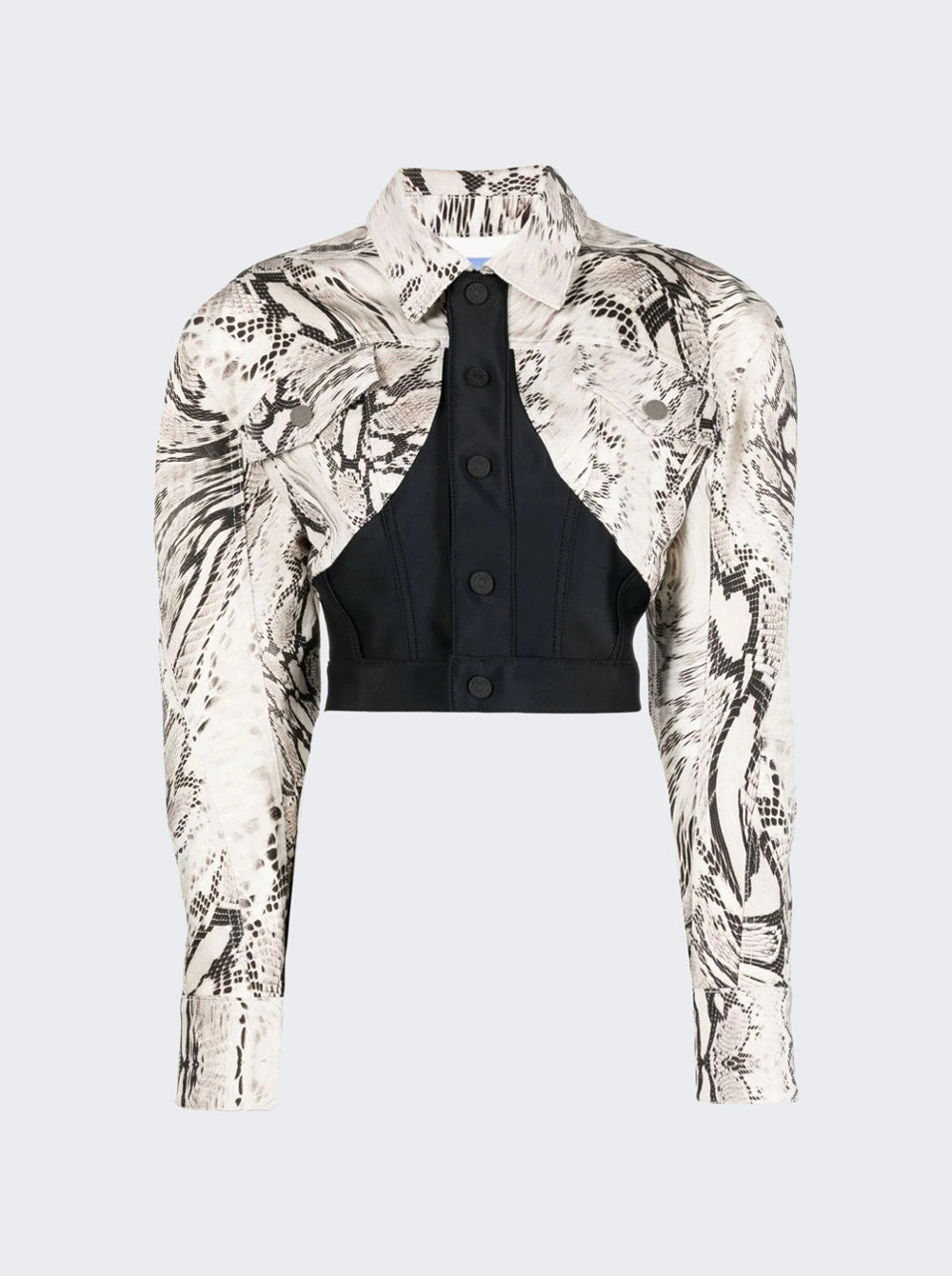 

Укороченная куртка со вставками Mugler, цвет wrapped snake roccia