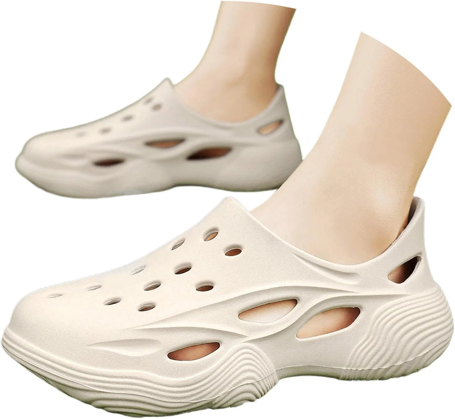 Сабо Gartenschuhe Damen Herren Leicht Hausschuhe Sommer Weiche Pantoletten mit Rutschfester Sohle Сандалии Gartenclogs унисекс Garten Strand Schuhe Badelatschen Küchenschuhe Hsternexy, B49 Beige — фото 2