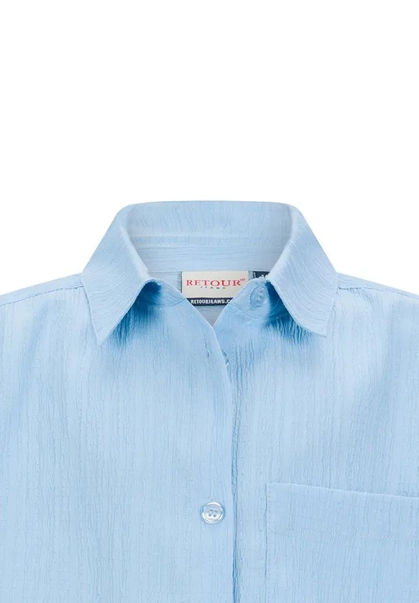 Блузка оливия на пуговицах Retour Jeans, Lavender Blue — фото 3