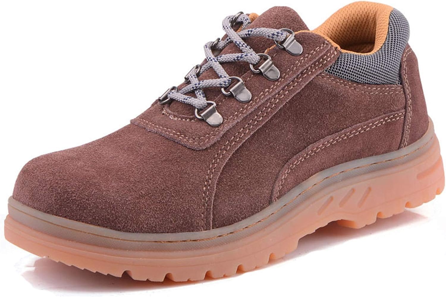 

Безопасная обувь для мужчин с стальным носком и для женщин, кроссовки, удобные, легкие, дышащие, пробоустойчивые защитные кроссовки для спорта (Цвет: коричневый, Размер: 5,5 US) Hisxus