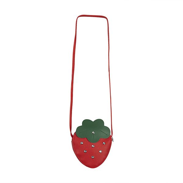Детский комплект для девочек 4-6x: топ, шорты-кюлоты и сумочка с принтом strawberry print Little Lass — фото 3