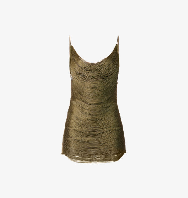 

Мини-Платье с бахромой на бретелях Jaded London, хаки