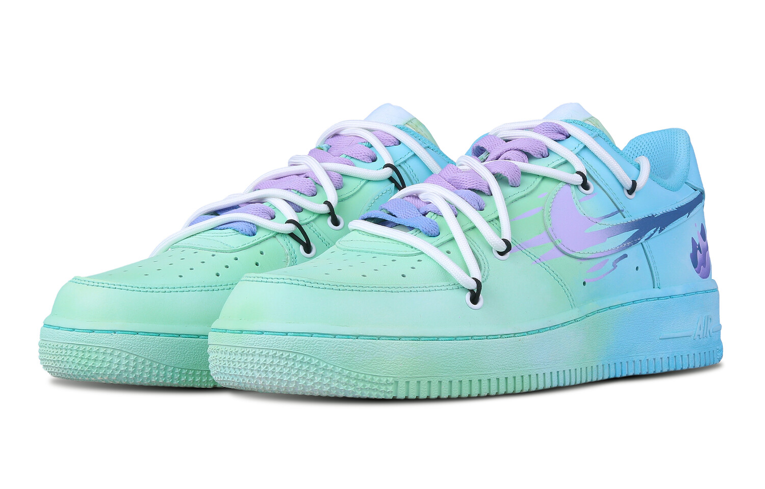 

Кроссовки для скейтбординга Air Force 1 женские с низким верхом, синий/зеленый Nike