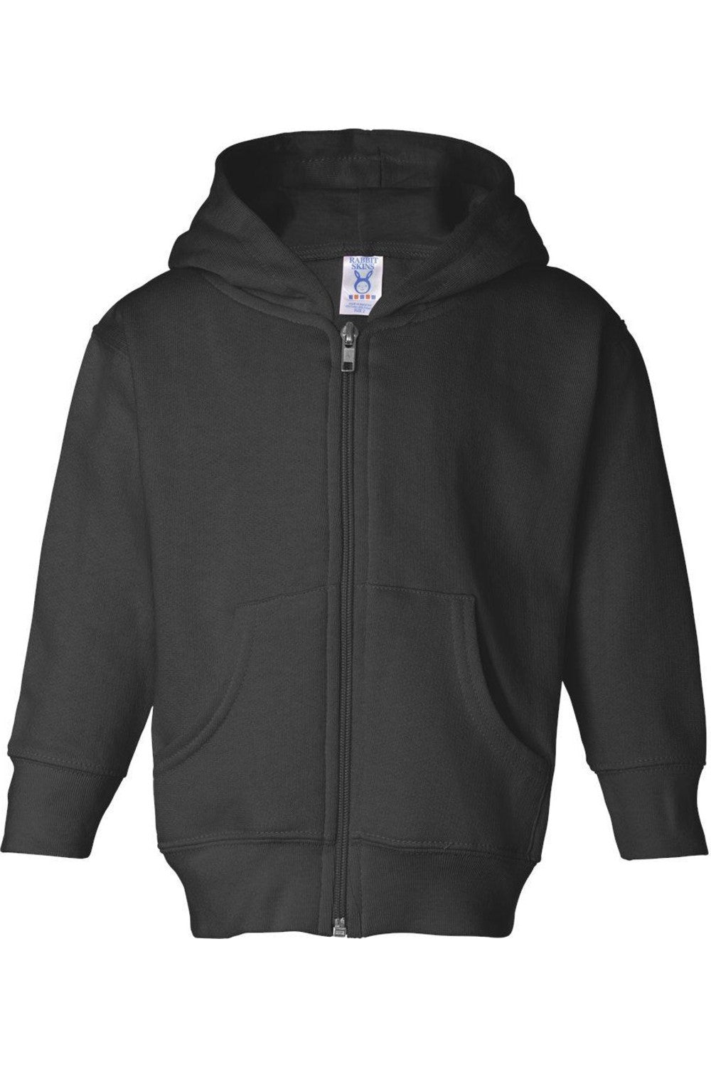 

Толстовка с капюшоном на молнии Rabbit Skins для малышей, черный