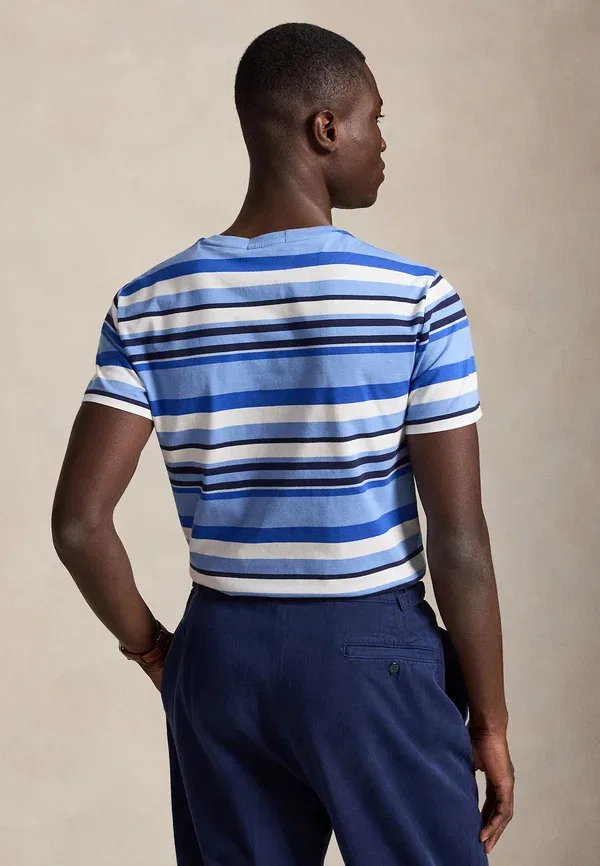 Футболка Polo Ralph Lauren Custom Slim Fit Striped Jersey Print, цвет бристольский синий мульти — фото 3