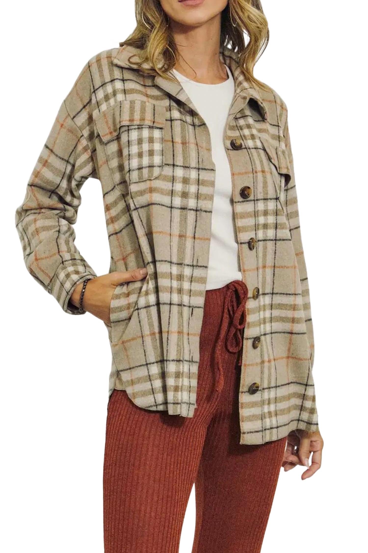 

Проверенная рубашка-куртка из шерстяной смеси в коричневом цвете J.NNA