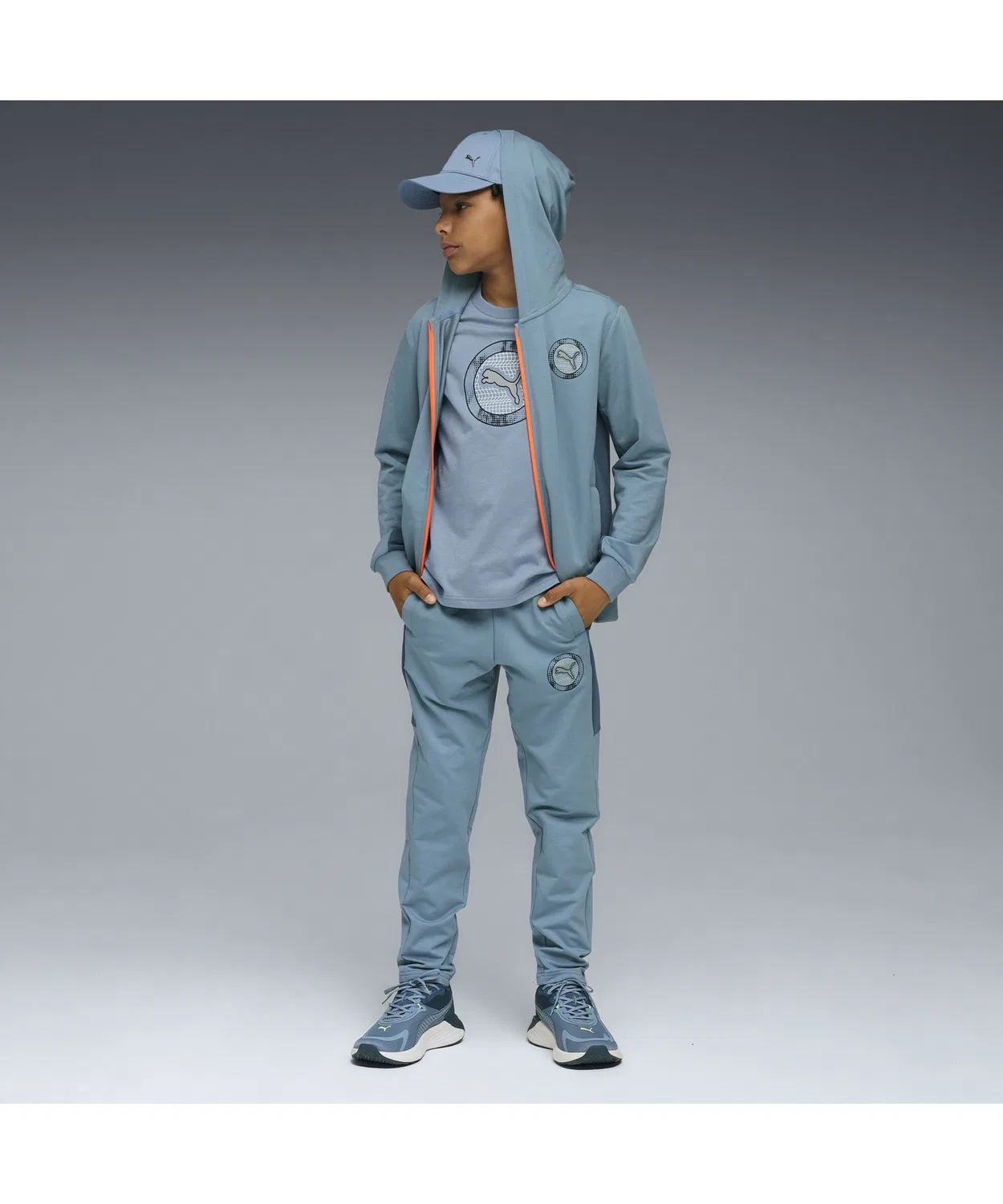 Худи детское PUMA Active Sports Graphic флис на молнии, чёрный — фото 3