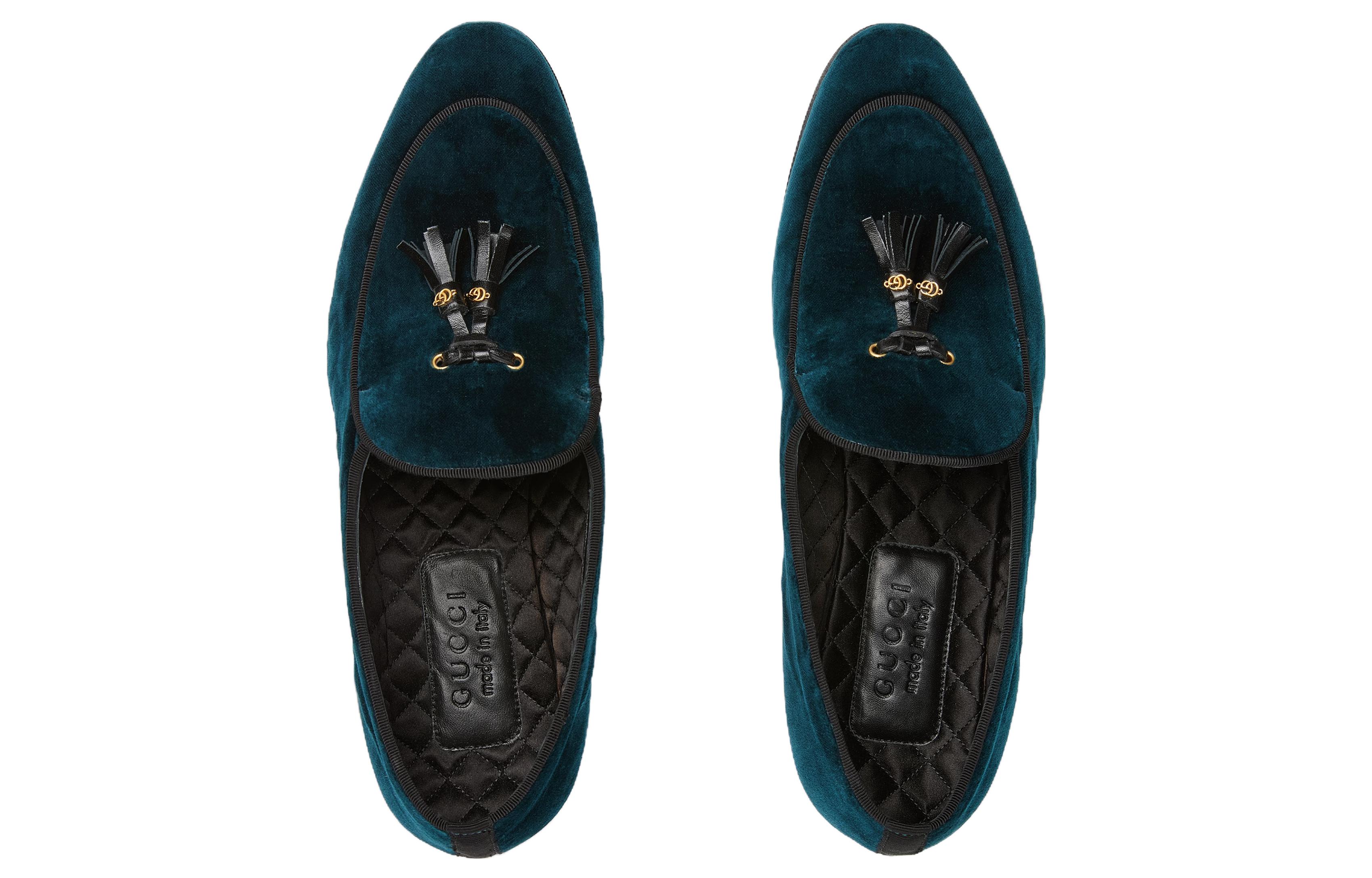 Мужские синие лоферы GUCCI — фото 3