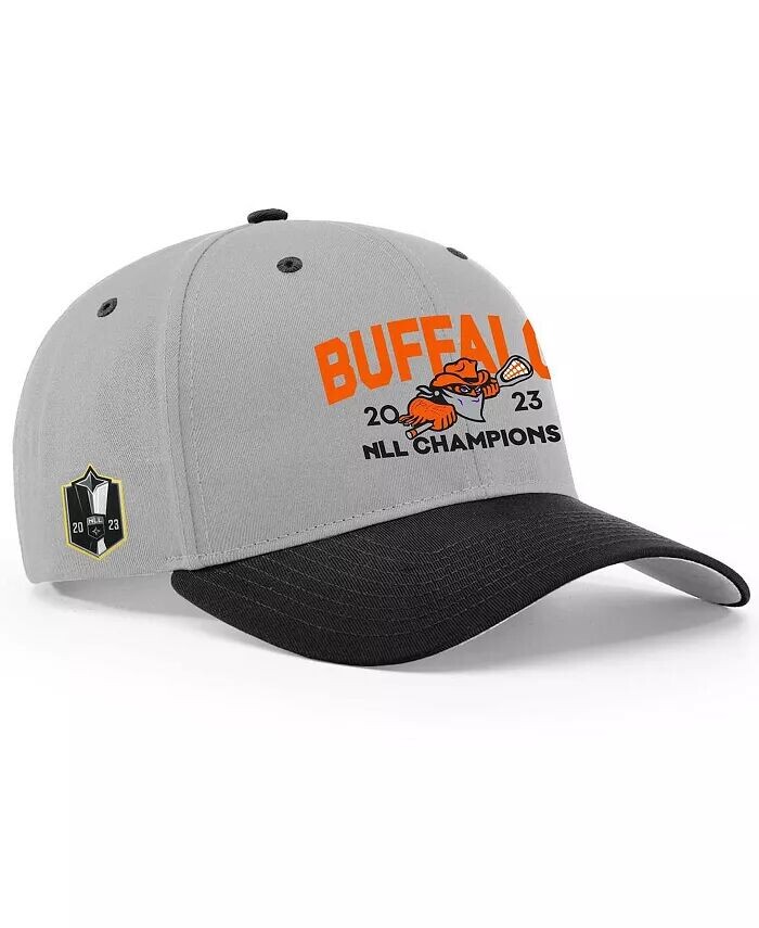 

Мужская и женская серо-черная регулируемая кепка с Snapback Buffalo Bandits 2023 NLL Cup Champions Adpro Sports