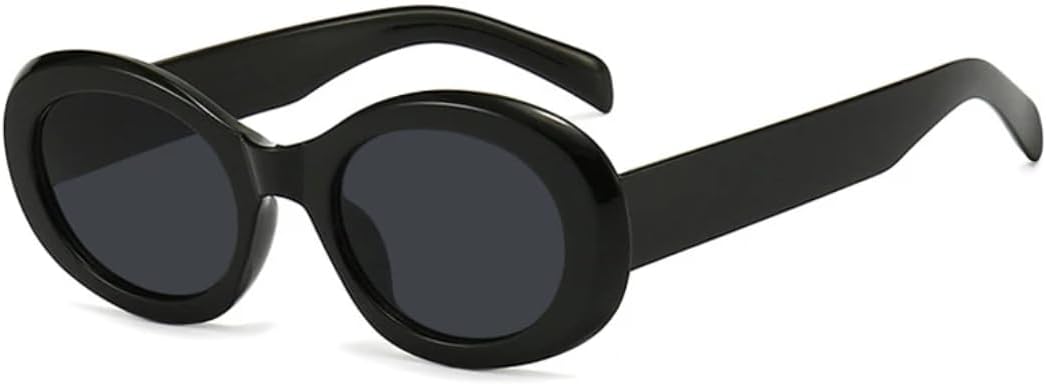 

Солнцезащитные очки с защитой UV400 | Маленькие овальные линзы конфетного цвета | для женщин и мужчин, для занятий спортом на открытом воздухе и вождения DSVIGF, Black Gray