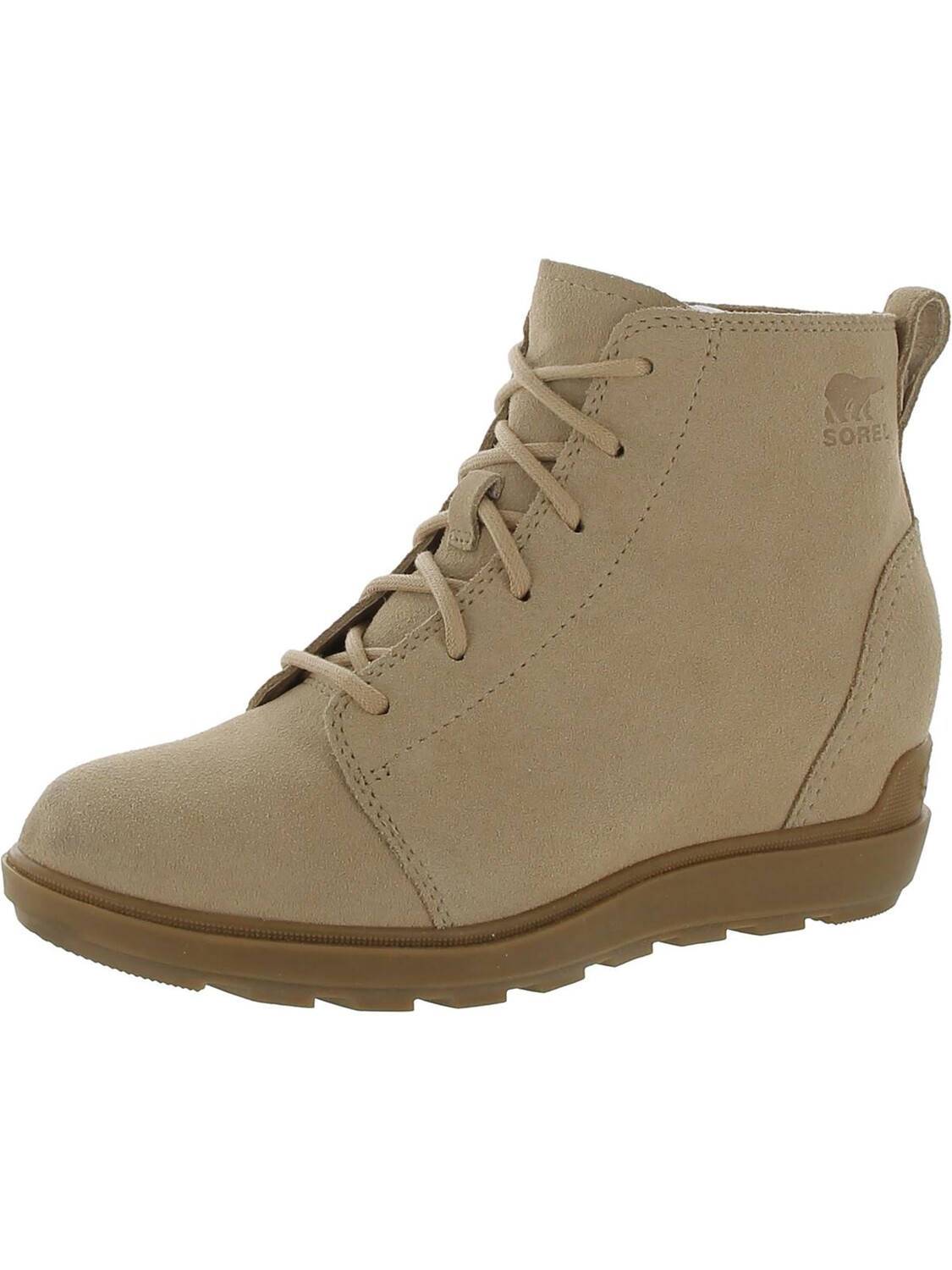 

Женские замшевые ботильоны на шнуровке Sorel, цвет Canoe/Gum 2
