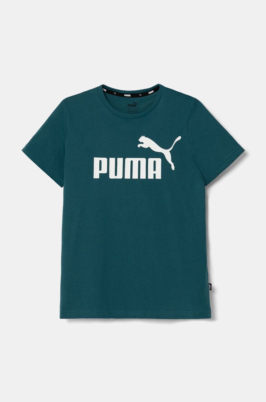 

Детская хлопковая футболка Puma, зеленый