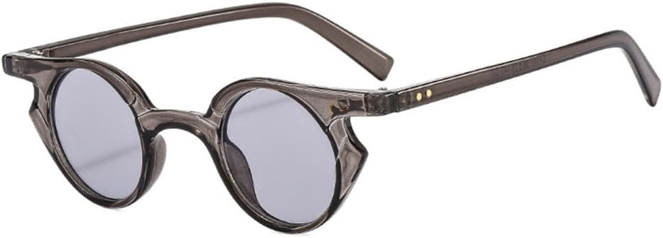 

Модные маленькие солнцезащитные очки «кошачий глаз» для женщин, ретро-стиль с заклепками, мужские трендовые панк-очки с круглыми линзами, солнцезащитные очки UV400 generic, Gray Light Gray