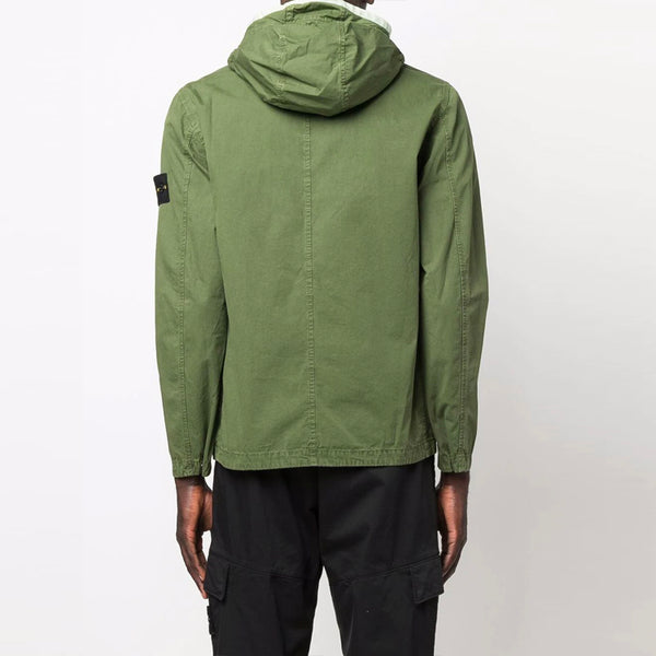 Куртка garment dyed hooded shirt jacket 'olive' Stone Island, зеленый — фото 2