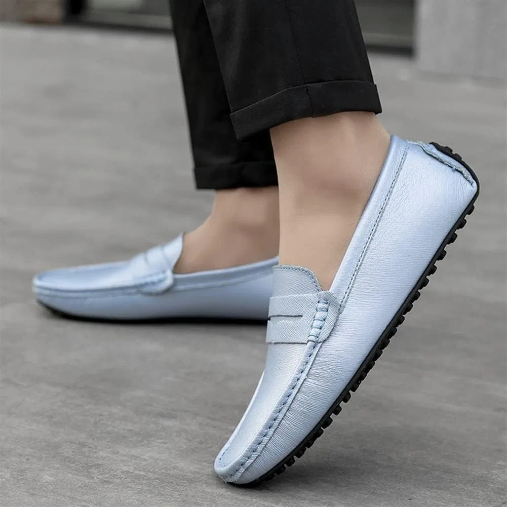 Лоферы мужские из натуральной кожи, Penny Loafer, Baby Blue PUGHGAETZF — фото 4