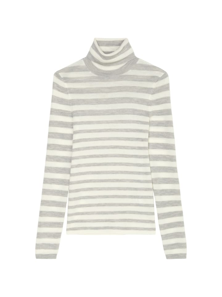

Пуловер Marc O'Polo Gestreifter Rollkragenpullover slim, цвет striped/mid stone melange