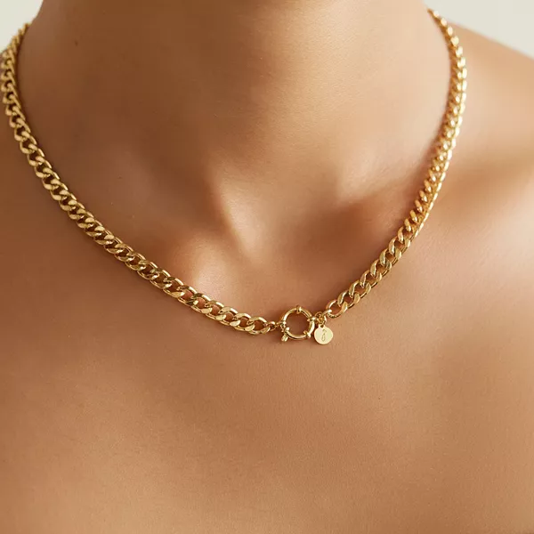 

Ожерелье из цепочек панцирного плетения с покрытием из нержавеющей стали 18 карат Joey Baby, gold