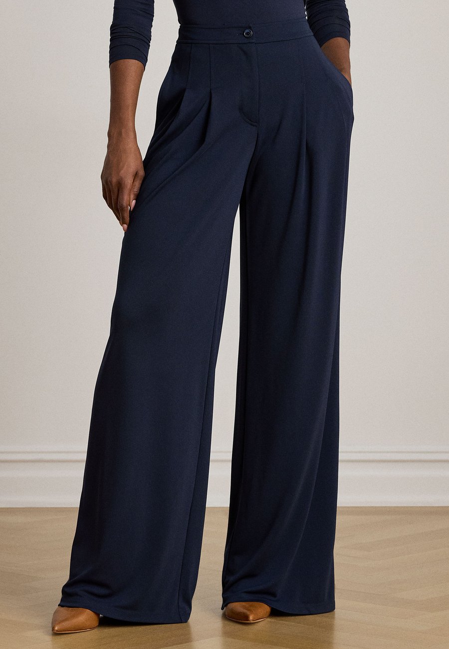 

Брюки Lauren Ralph Lauren PLEATED STRETCH JERSEY WIDE-LEG PANT, Lauren Navy/Dark Blue