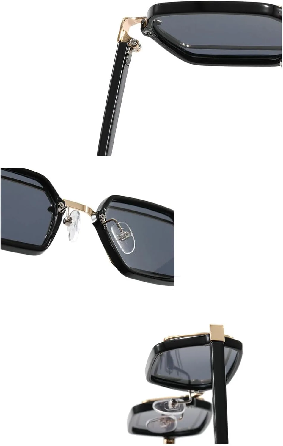 

Ретро-солнцезащитные очки квадратной формы для женщин с защитой от УФ-излучения UV400, модные солнцезащитные очки в стиле панк для мужчин mincl, Gold Black