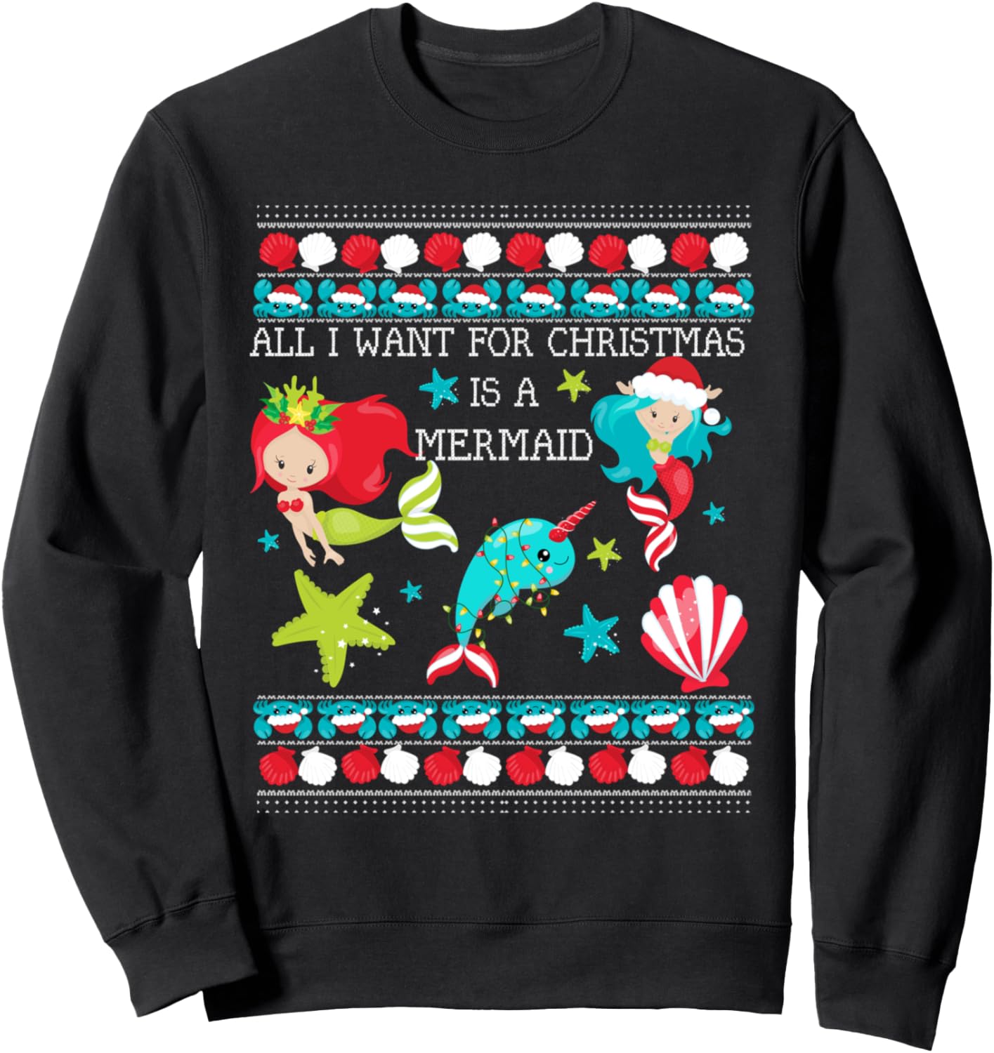 

Уродливая рождественская толстовка с изображением русалки и ракушки, черная (black 19-3911tcx) Aj Christmas Sweatshirt Shirt For Men Women Girls Boys, Черный, Уродливая рождественская толстовка с изображением русалки и ракушки, черная (black 19-3911tcx) A