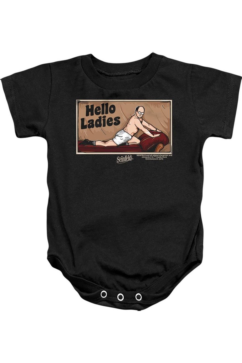 

Детский комбинезон Seinfeld Hello Ladies на кнопках Gildan, черный