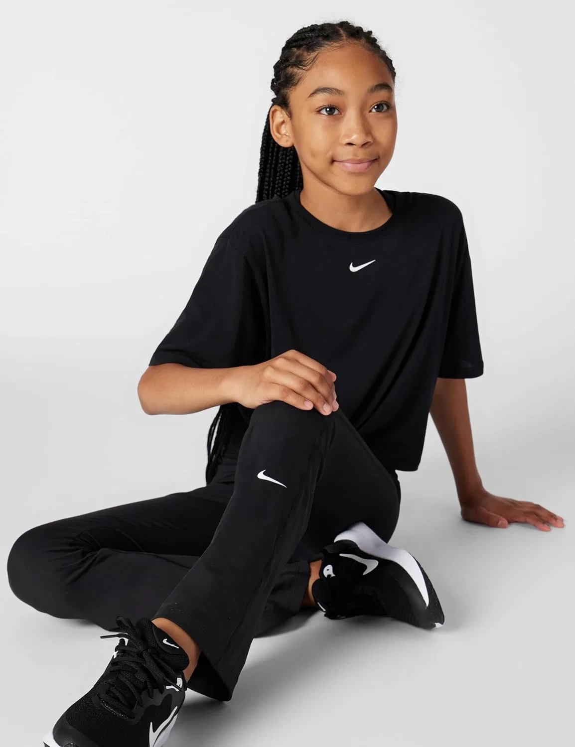 Леггинсы Dri-FIT Nike, Black/White — фото 3