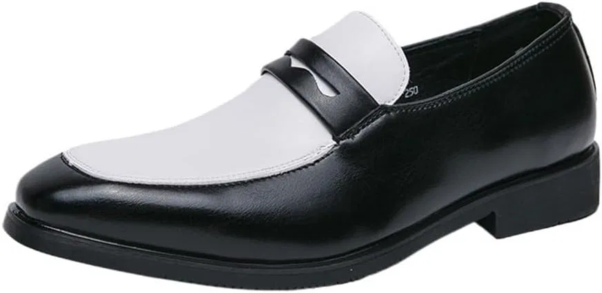 Мокасины кожаные мужские Loafers Pointed Toe Slip-On Moccasins, белый DHFIRUFSHLO