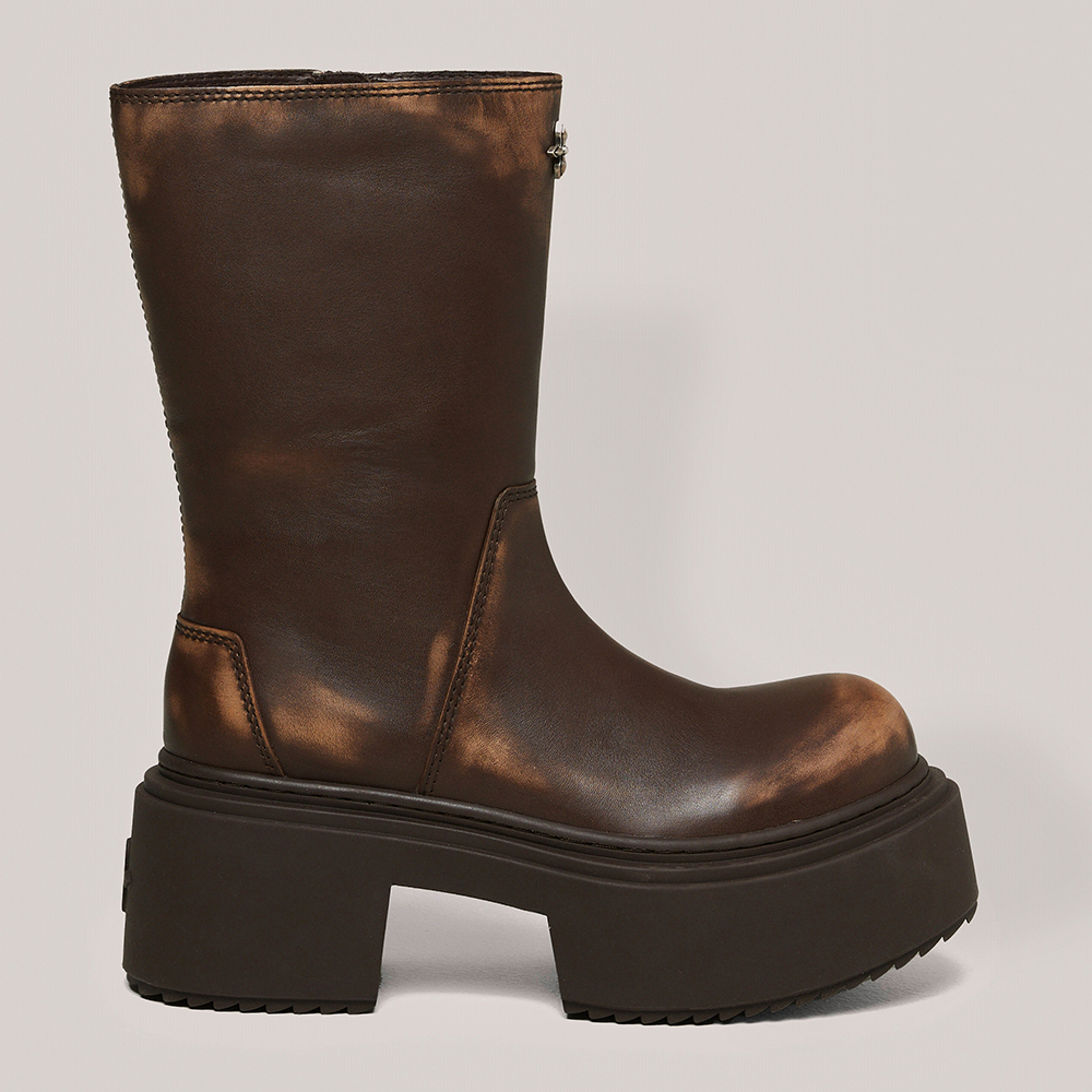 SMFK Женские кожаные сапоги-казаки Mustang Brown ручной выделки с глянцевой отделкой — Wild Horse Brown ручной выделки с глянцевой отделкой — Подарок — фото 4