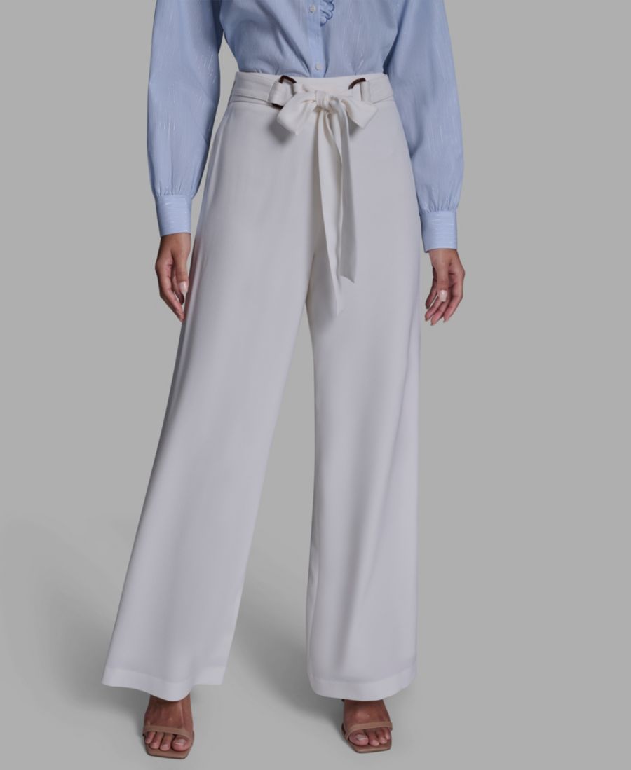 

Женские широкие брюки с высокой талией BCBG, Whisper White