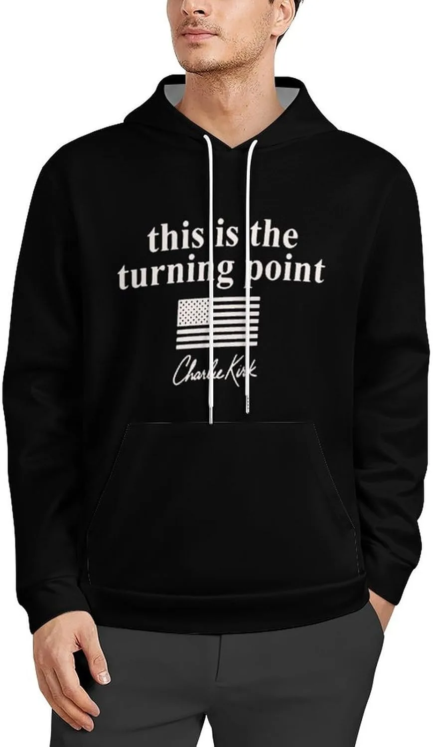 

Толстовка с капюшоном Charlie Kirk для мужчин, легкая, с карманами CONGIRLBOON