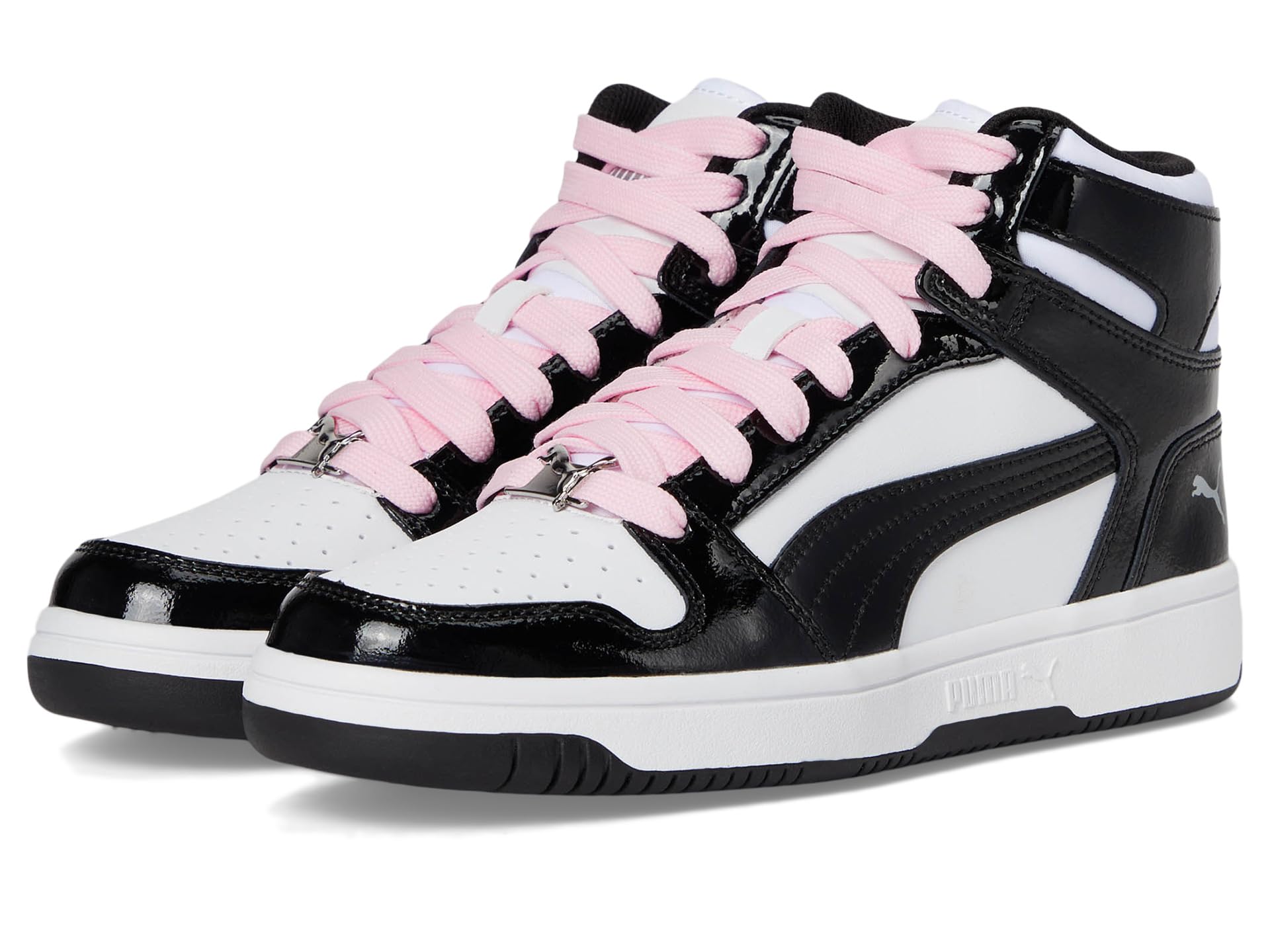 

Кроссовки PUMA Kids Rebound Layup Mid, Puma White/Puma Black/Pale Pink
