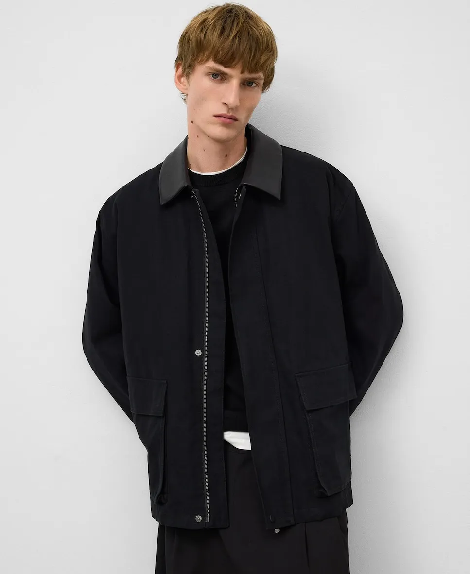 

Мужская стеганая куртка из хлопкового канваса Adolfo Dominguez, черный