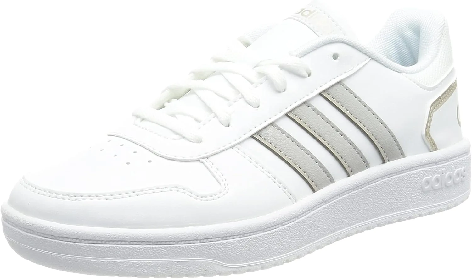 Детские баскетбольные кроссовки Adidas Unisex Kid's Hoops 2.0 K для фитнеса, белый/серый