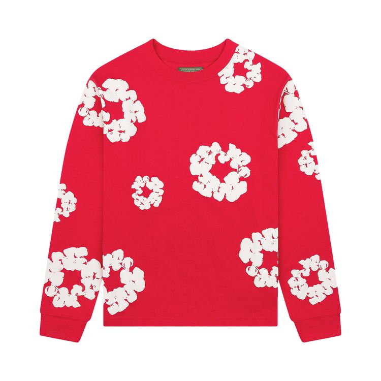 

Футболка Denim Tears Long-Sleeve Wreath Tee Red, красный