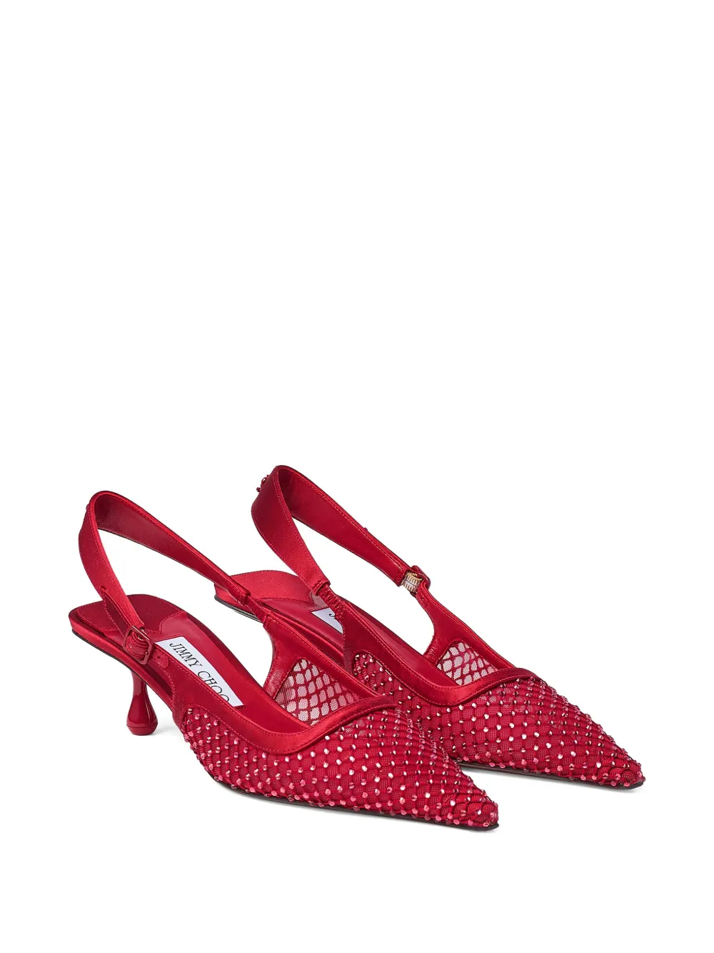Туфли-лодочки Amel на каблуке 50 мм Jimmy Choo, красный — фото 2